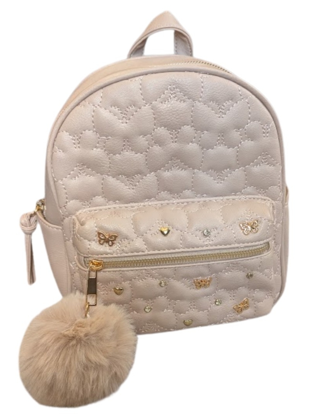Under One Sky Quilted Butterfly Accent Mini Backpack - Tan